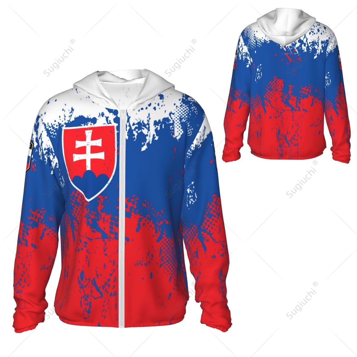 Fishing Hoodie - Slovakia Flag Sun Protection Hoodie Sunscreen