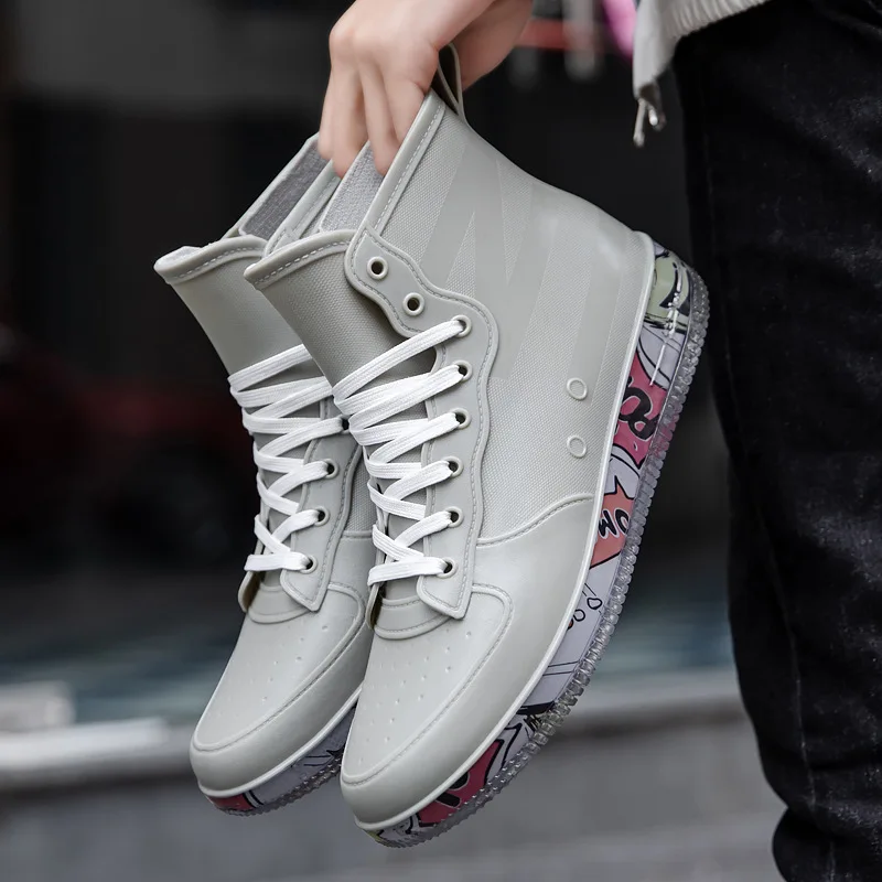 Fishing Boots - Men Rain Boots Fashion Trendy Nude