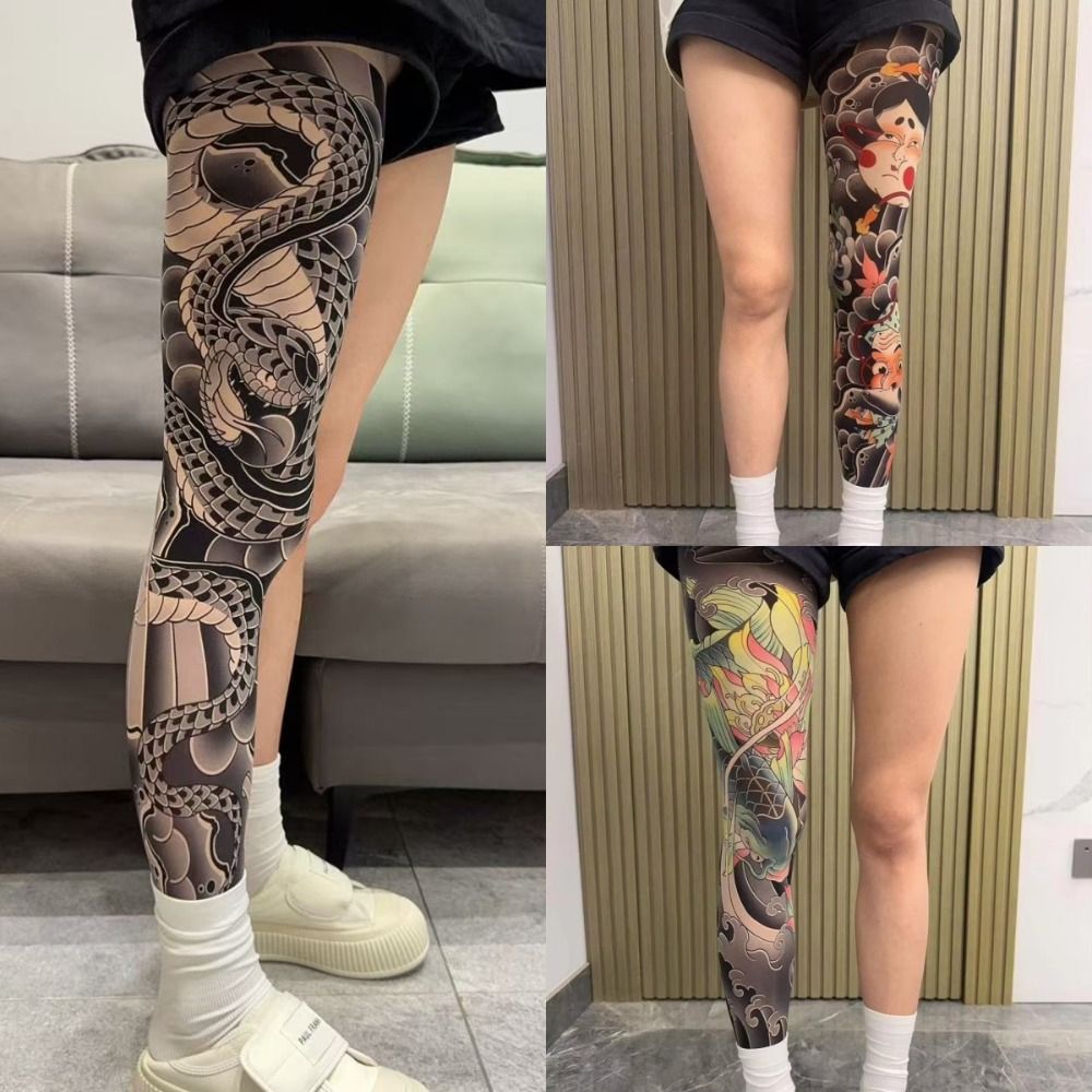 Fishing Socks - Full Leg Fake Tattoo Socks Printed