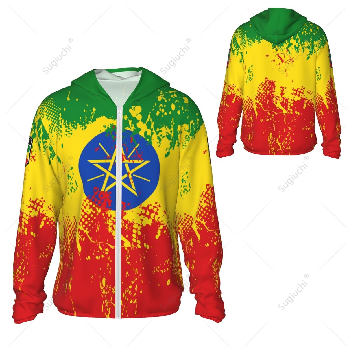 Fishing Hoodie - Ethiopia Flag Sun Protection Hoodie Sunscreen
