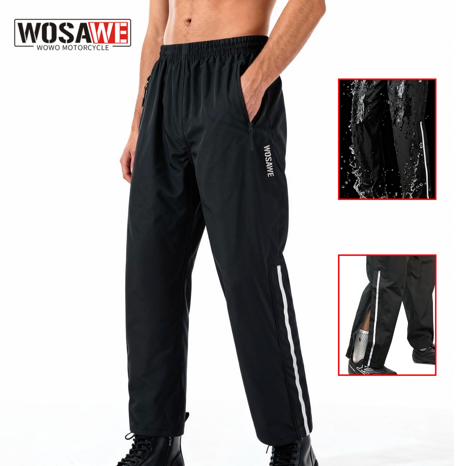 Fishing Rain Suit - WOSAWE Motorcycle Motorbike Rainproof Single Pants