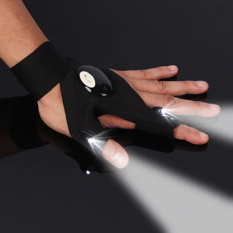 LED Half Finger Glove for Men  - Fishing Gloves review and price