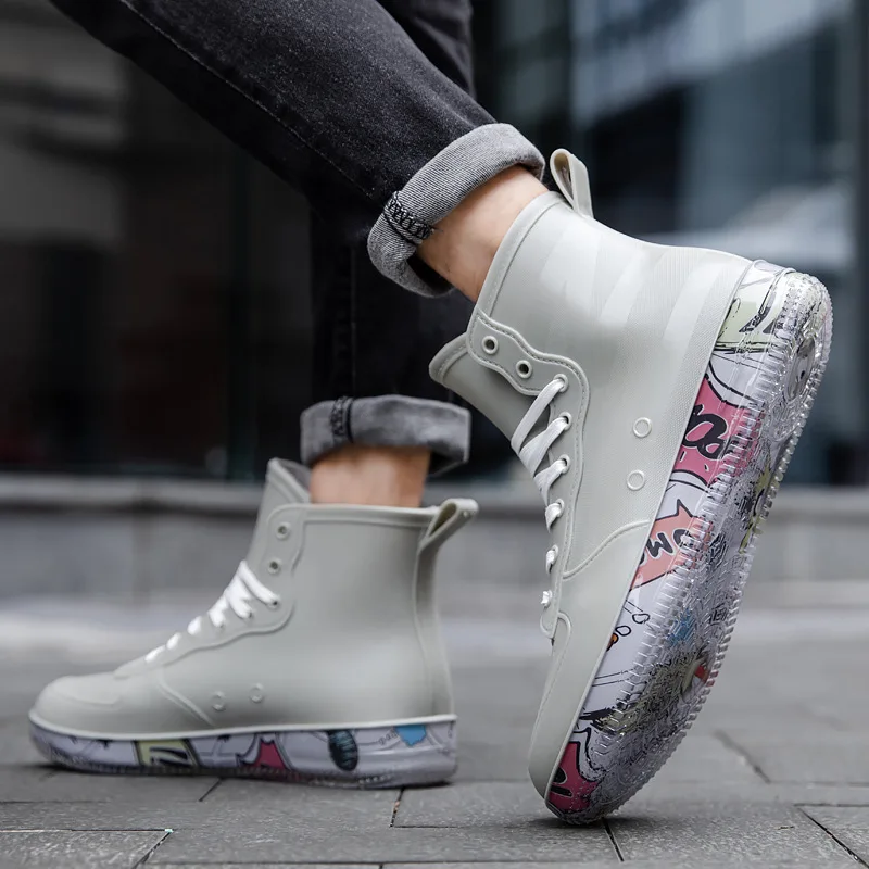 Men Rain Boots Fashion Trendy  - Fishing Boots review and price
