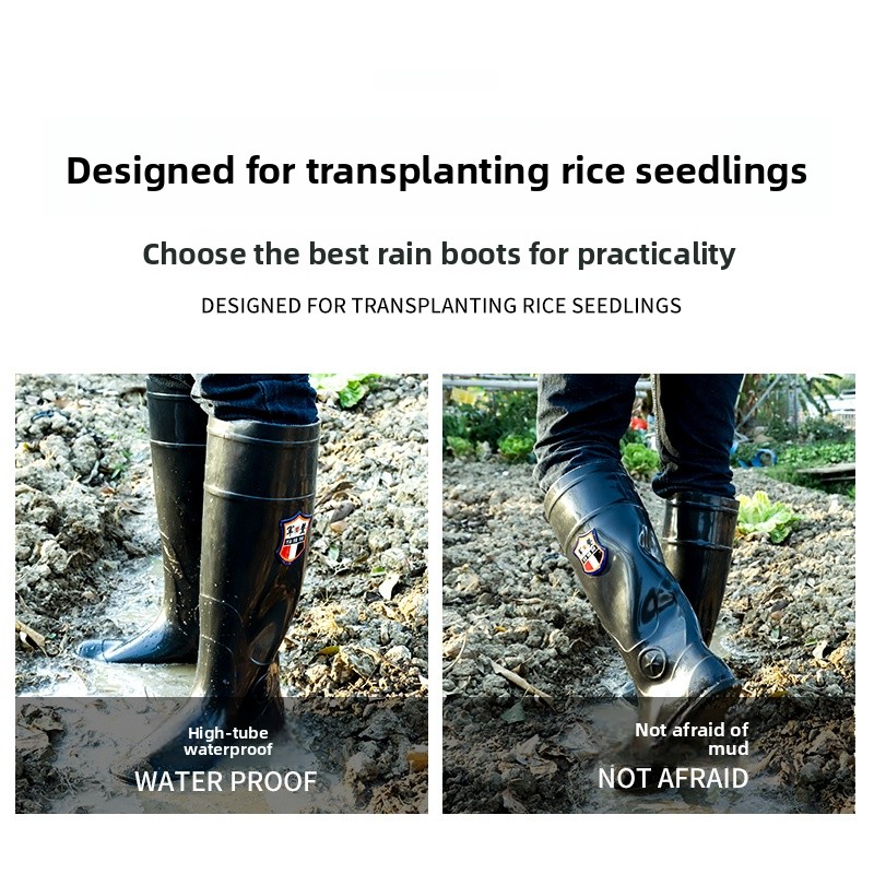 Comfortable High-Tube Rain Boo - Fishing Boots review and price
