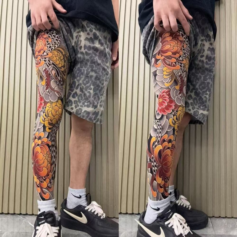Full Leg Fake Tattoo Socks Pri - Fishing Socks review and price