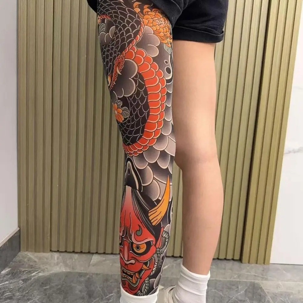 Full Leg Fake Tattoo Socks Pri - Fishing Socks review and price
