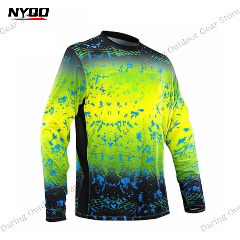 Men's Long Sleeve UPF 50+ Fish - Fishing Shirt Uv Protection review and price
