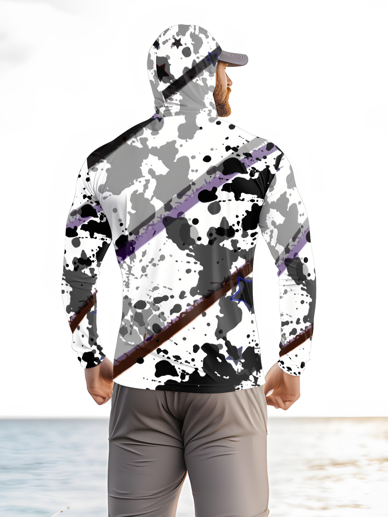 Men Hood Fishing Shirt long sl - Fishing Shirt Uv Protection review and price